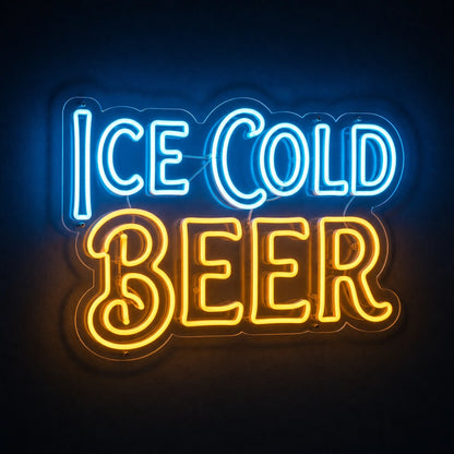 Ice Cold Beer LED Neon Sign Man Cave Neon Sign main product image