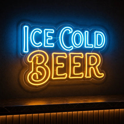 Ice Cold Beer LED Neon Sign Man Cave Neon Sign - Shineneon