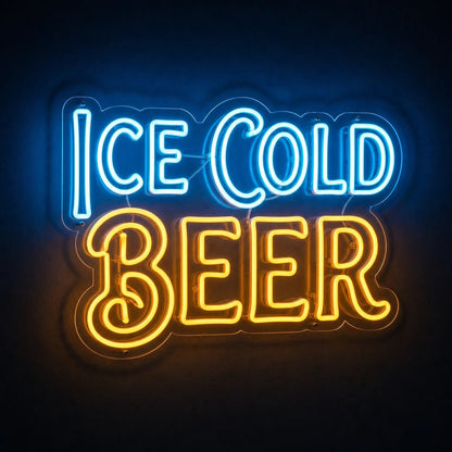 Ice Cold Beer LED Neon Sign Man Cave Neon Sign - Shineneon