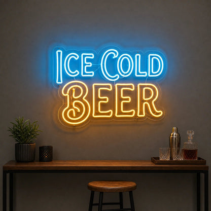 Ice Cold Beer LED Neon Sign Man Cave Neon Sign - Shineneon