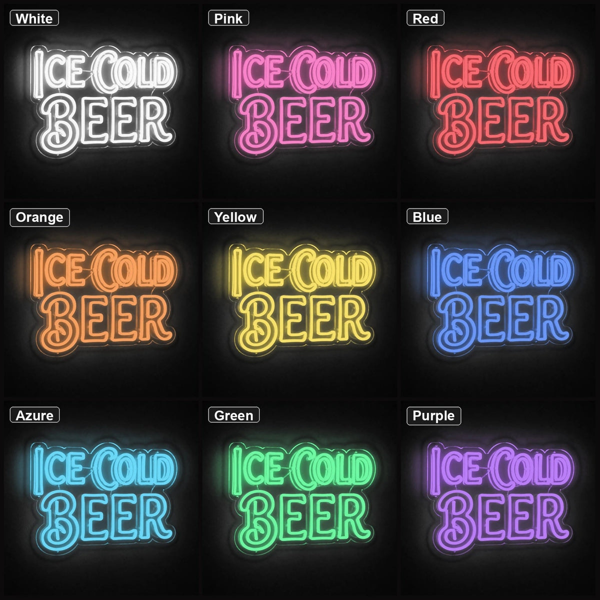 Ice Cold Beer LED Neon Sign Man Cave Neon Sign - Shineneon