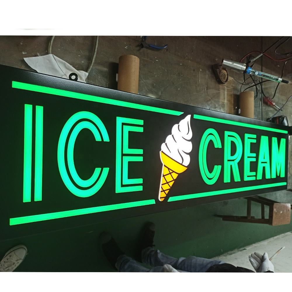Ice Cream 3D Frontlit Channel Letters Led Light Sign