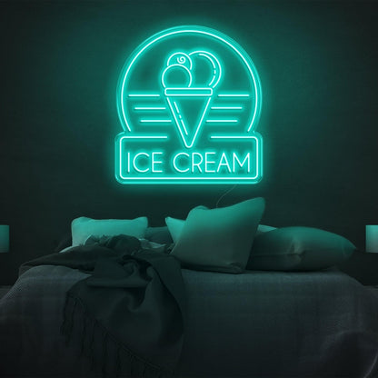 Ice Cream Bright Green Led Neon Sign For Bedroom And Shop Decor | Shineneon