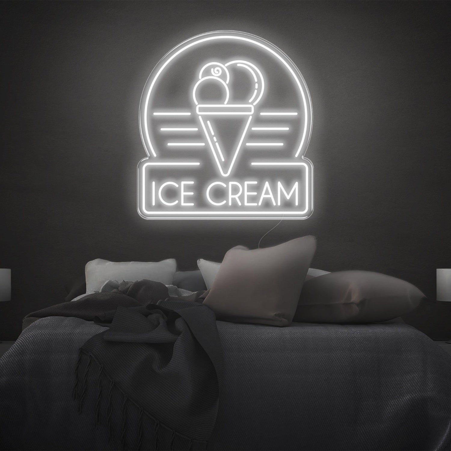 Ice Cream Bright Green Led Neon Sign For Bedroom And Shop Decor | Shineneon