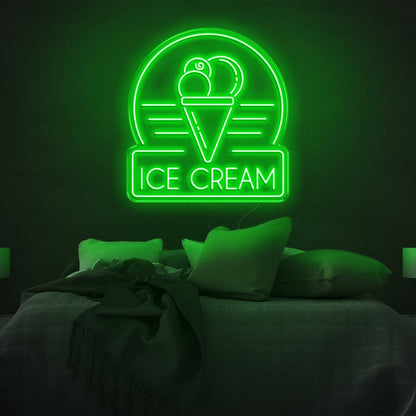 Ice Cream Bright Green Led Neon Sign For Bedroom And Shop Decor | Shineneon