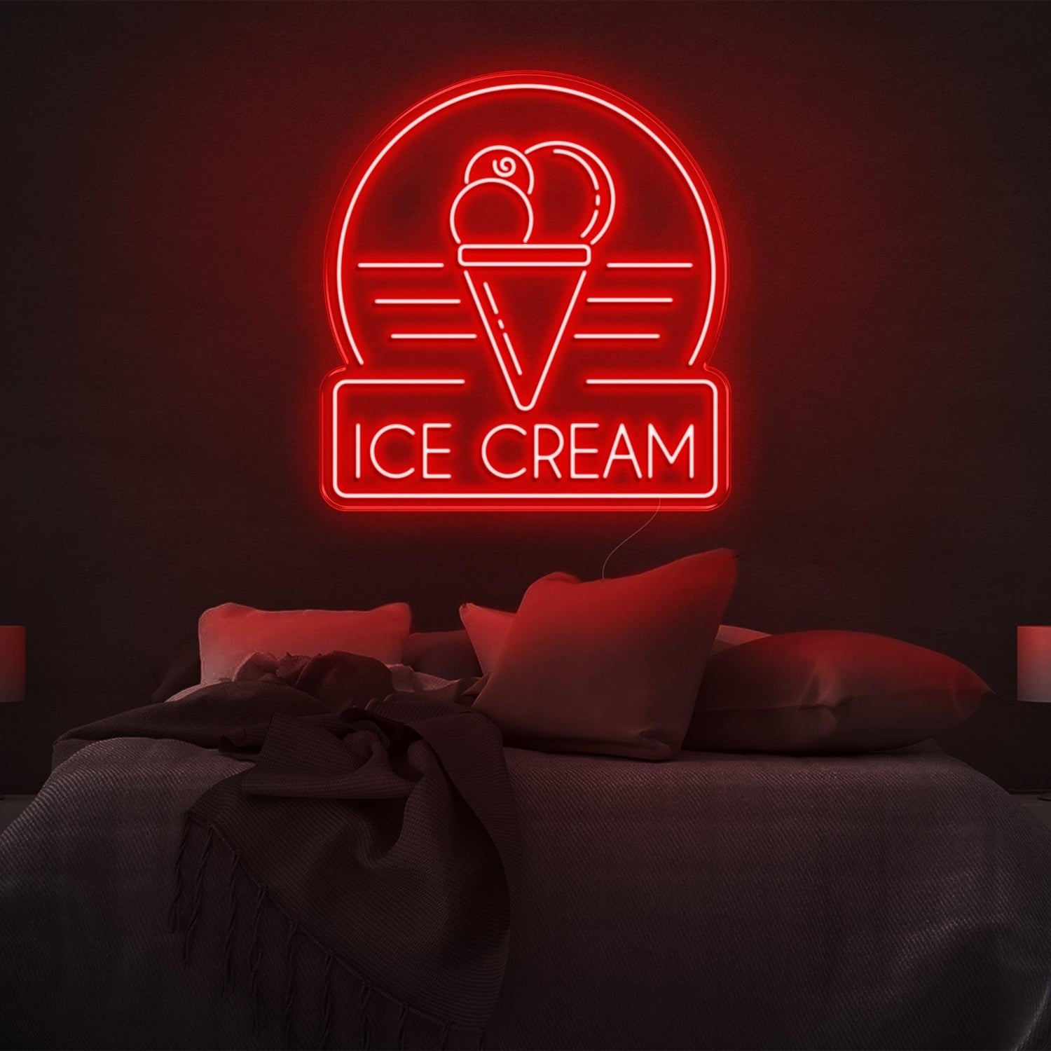 Ice Cream Bright Green Led Neon Sign For Bedroom And Shop Decor | Shineneon
