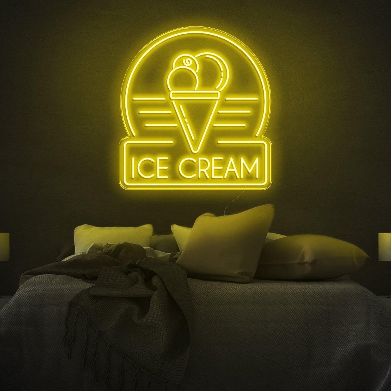 Ice Cream Bright Green Led Neon Sign For Bedroom And Shop Decor | Shineneon