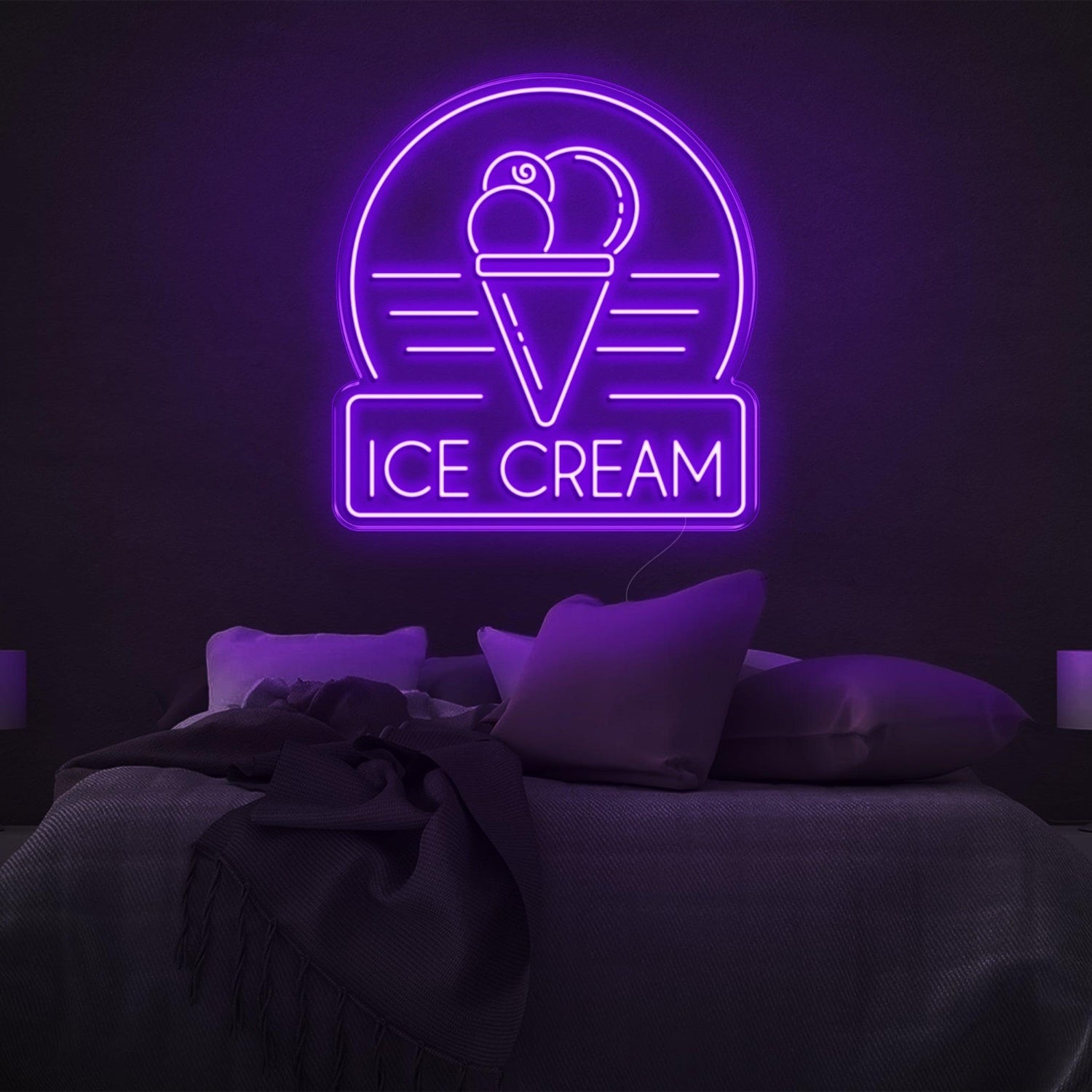 Ice Cream Bright Green Led Neon Sign For Bedroom And Shop Decor | Shineneon