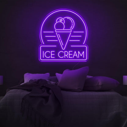 Ice Cream Bright Green Led Neon Sign For Bedroom And Shop Decor | Shineneon
