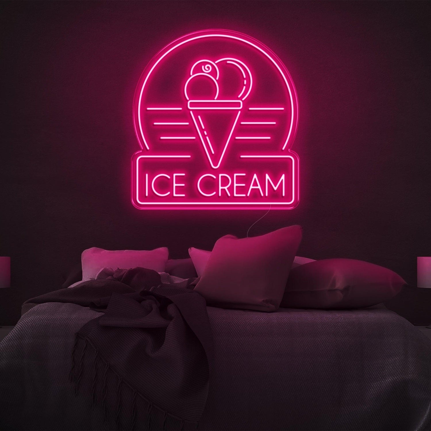 Ice Cream Bright Green Led Neon Sign For Bedroom And Shop Decor | Shineneon