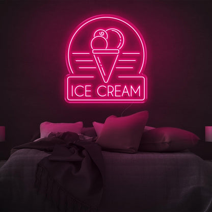 Ice Cream Bright Green Led Neon Sign For Bedroom And Shop Decor | Shineneon