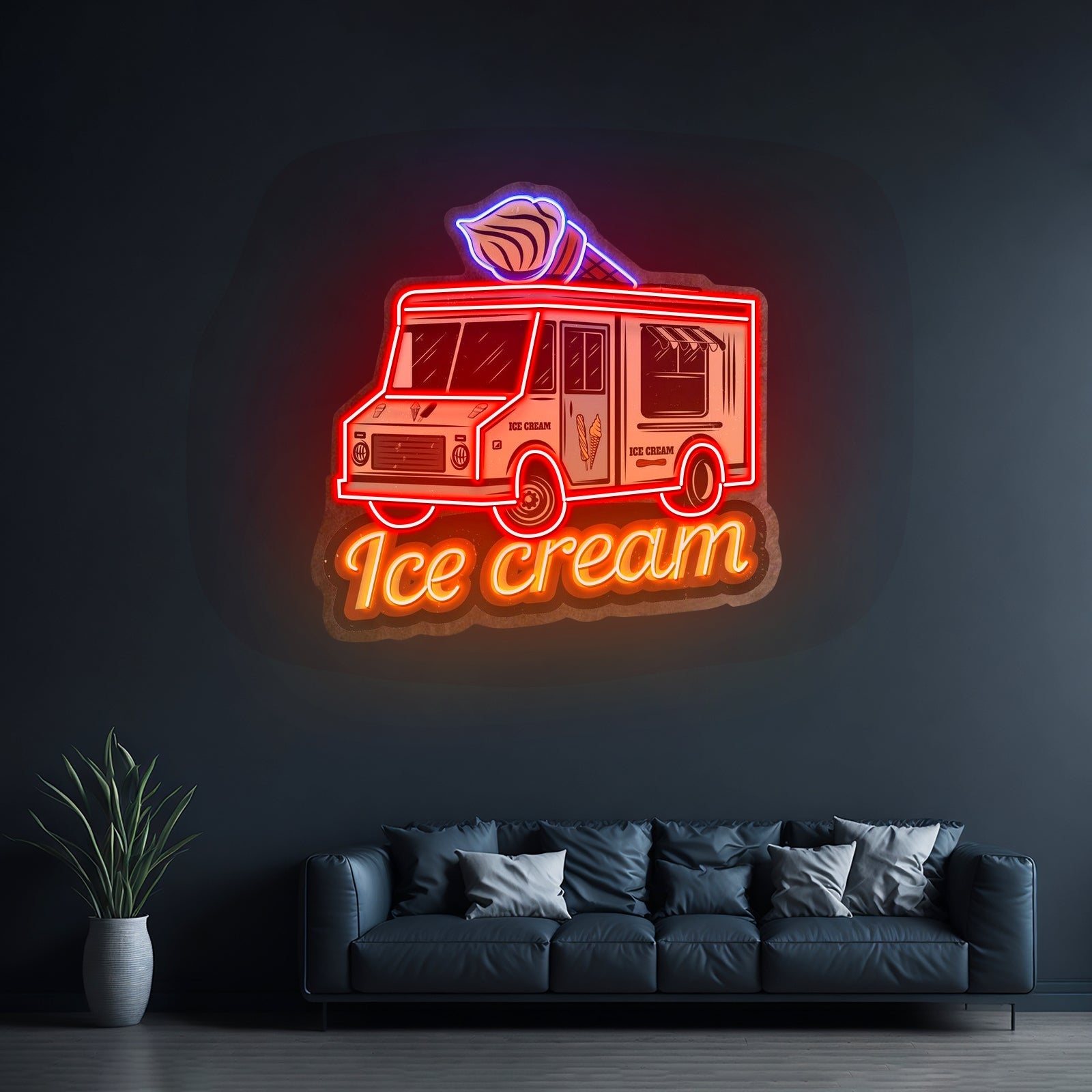 Ice Cream Bus Custom Led Signs Artwork For Sale - Shineneon