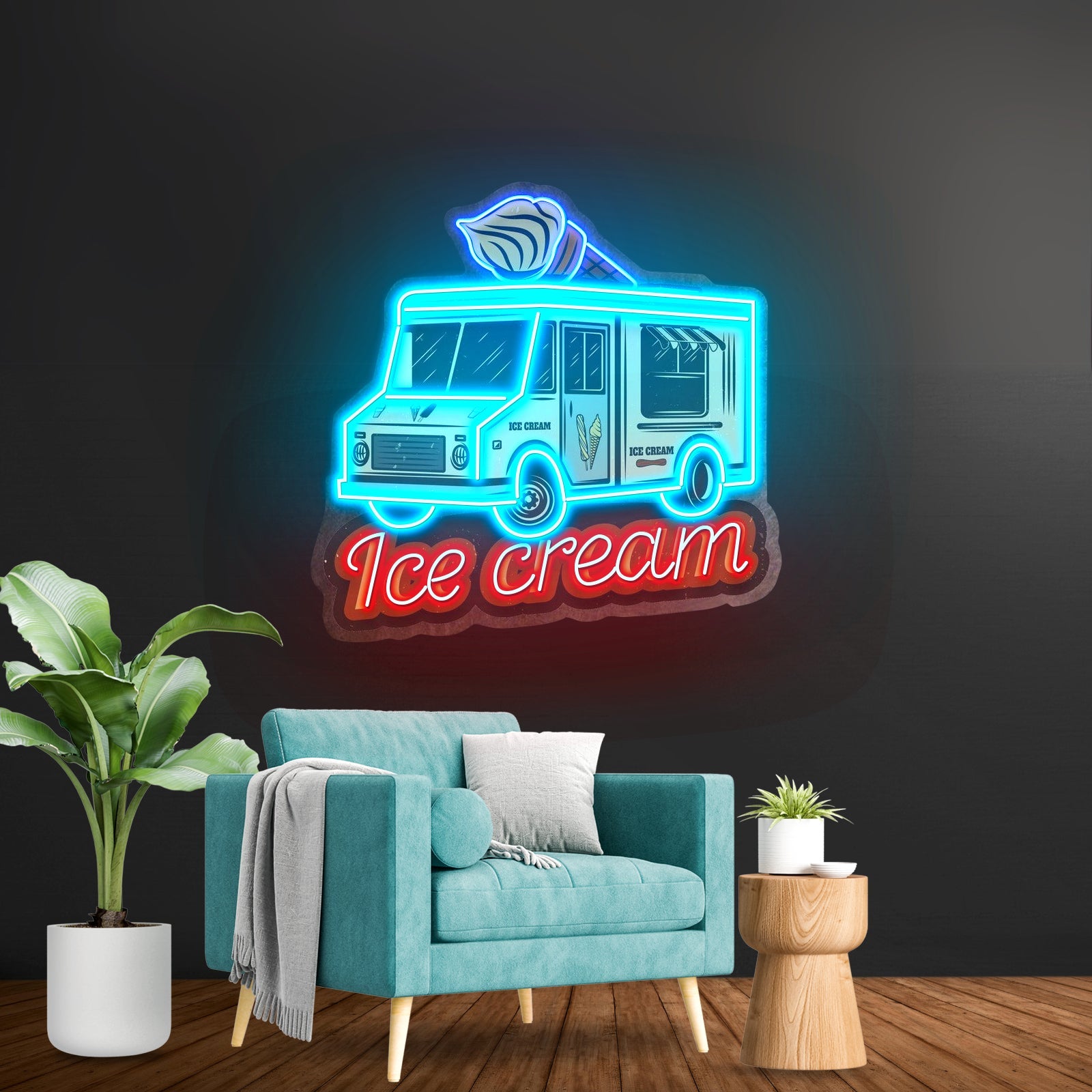 Ice Cream Bus Custom Led Signs Artwork For Sale - Shineneon