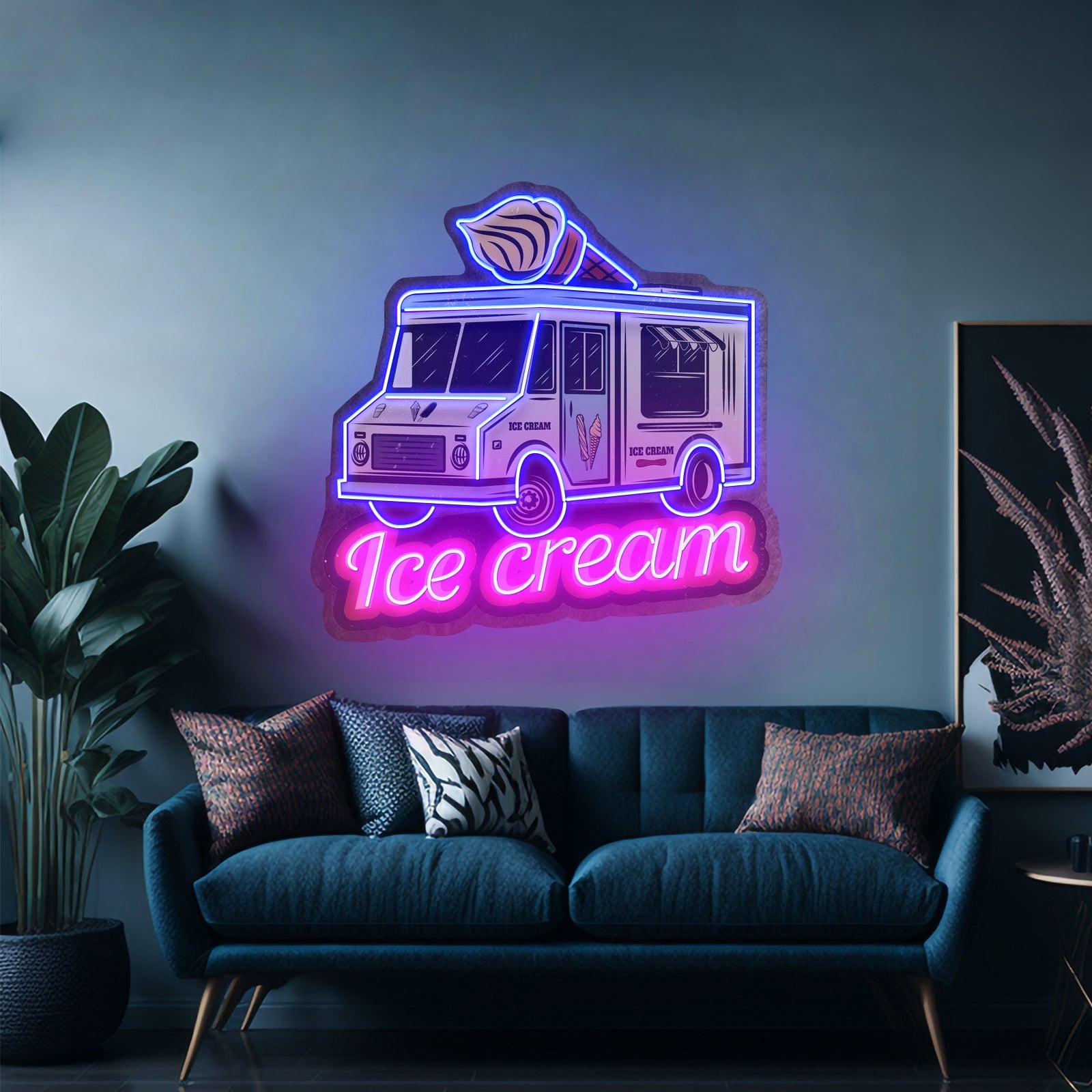 Ice Cream Bus Custom Led Signs Artwork For Sale - Shineneon