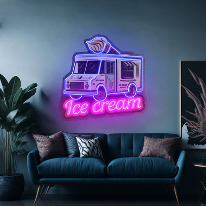 Ice Cream Bus Custom Led Signs Artwork For Sale - Shineneon