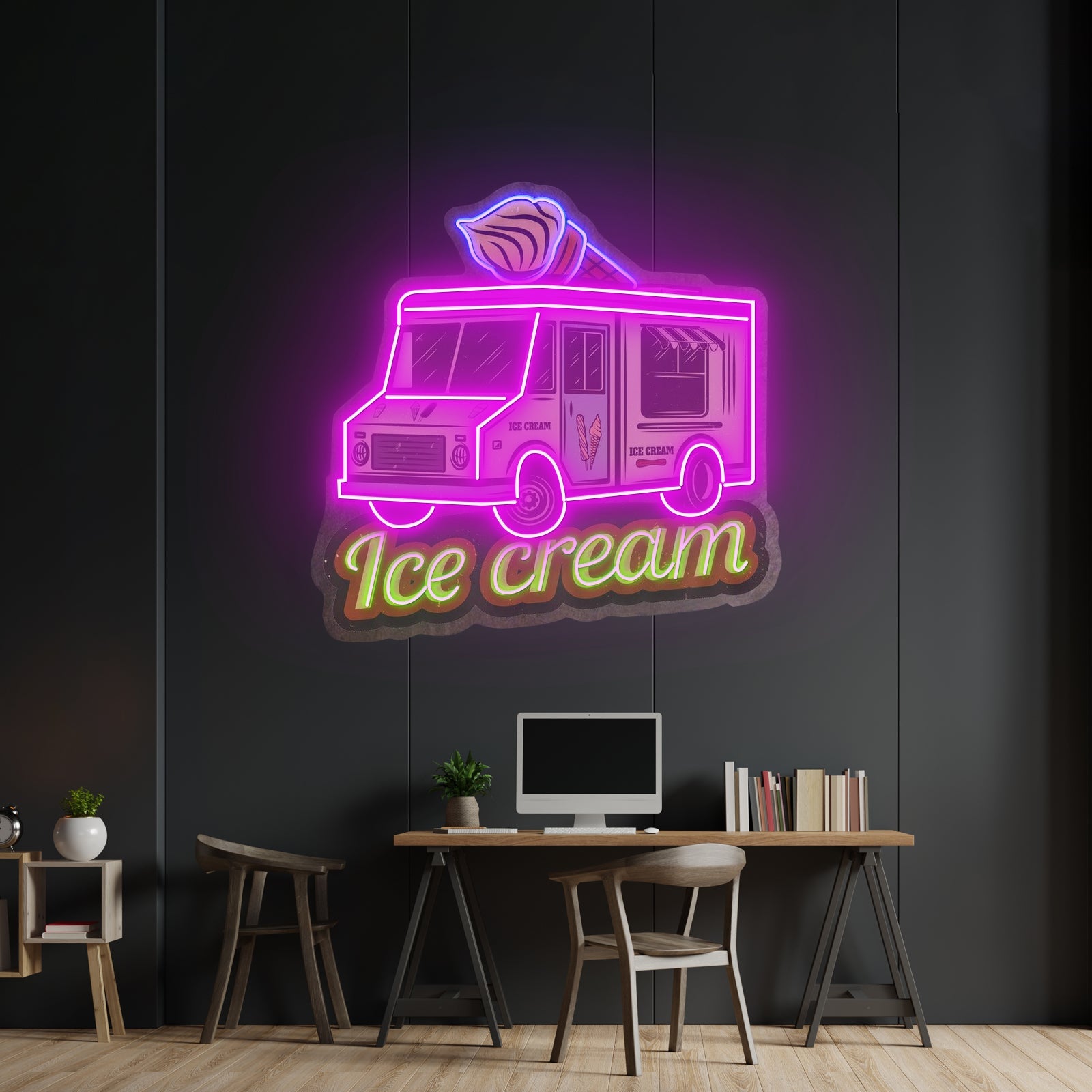 Ice Cream Bus Custom Led Signs Artwork For Sale - Shineneon
