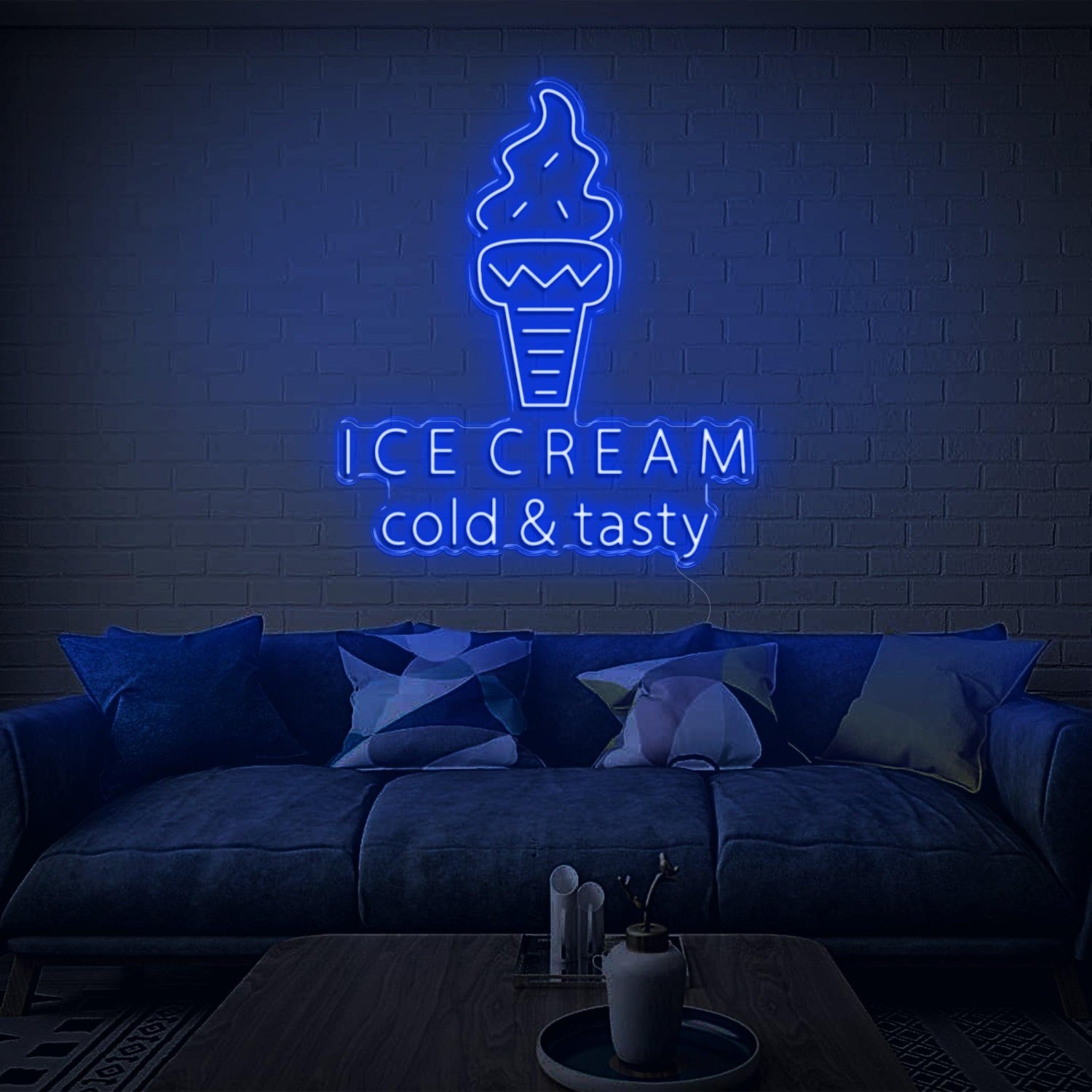 Ice Cream Cold Tasty White Led Neon Sign For Home Decor And Ice Cream Shop | Shineneon