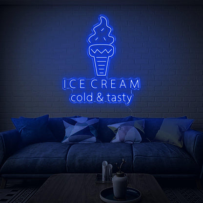 Ice Cream Cold Tasty White Led Neon Sign For Home Decor And Ice Cream Shop | Shineneon