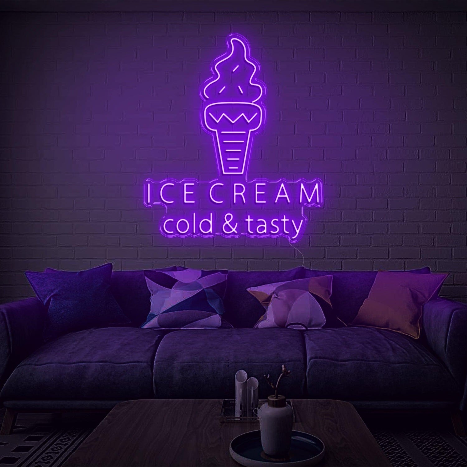 Ice Cream Cold Tasty White Led Neon Sign For Home Decor And Ice Cream Shop | Shineneon