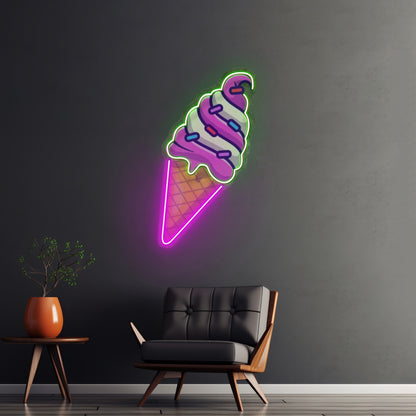 Ice Cream Cone Custom Led Signs Artwork For Sale