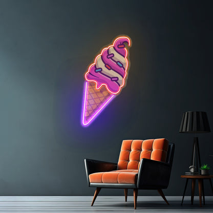 Ice Cream Cone Custom Led Signs Artwork For Sale