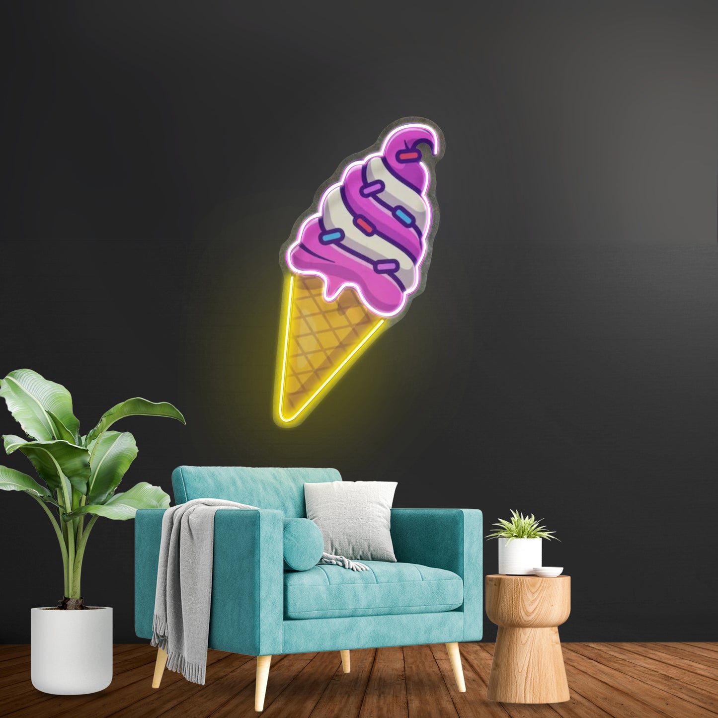 Ice Cream Cone Custom Led Signs Artwork For Sale