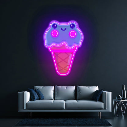 Ice Cream Cone Frog Led Neon Sign Light Custom Led Signs - Shineneon