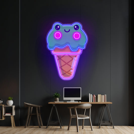 Ice Cream Cone Frog Led Neon Sign Light Custom Led Signs