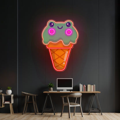 Ice Cream Cone Frog Led Neon Sign Light Custom Led Signs