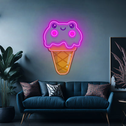 Ice Cream Cone Frog Led Neon Sign Light Custom Led Signs