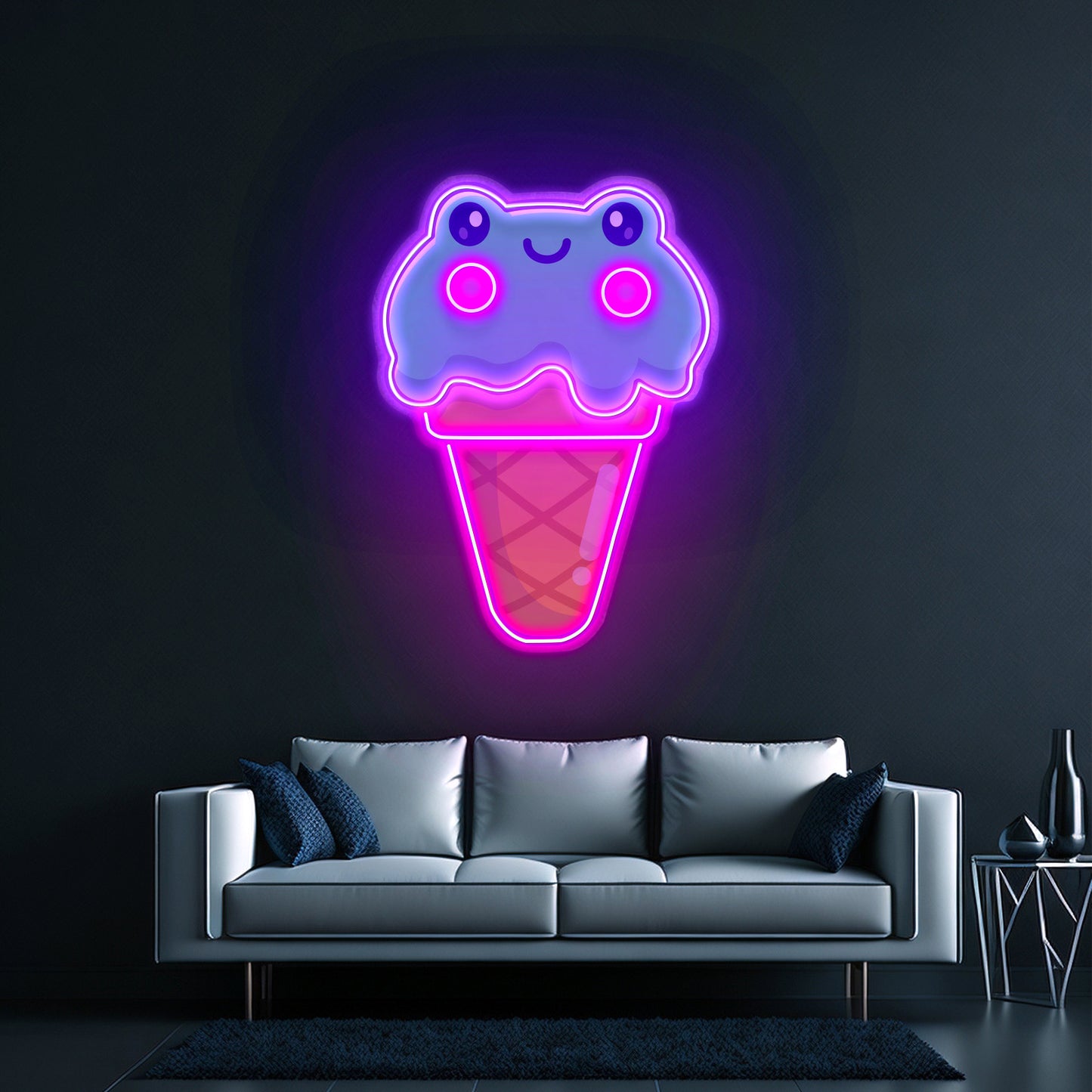 Ice Cream Cone Frog Led Neon Sign Light Custom Led Signs