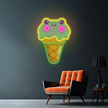 Ice Cream Cone Frog Led Neon Sign Light Custom Led Signs