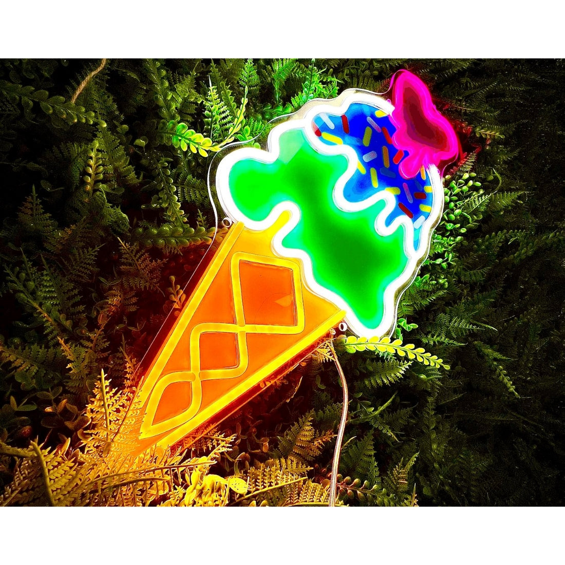 Ice Cream Cone Led Sign Business Neon Signs Wall Art