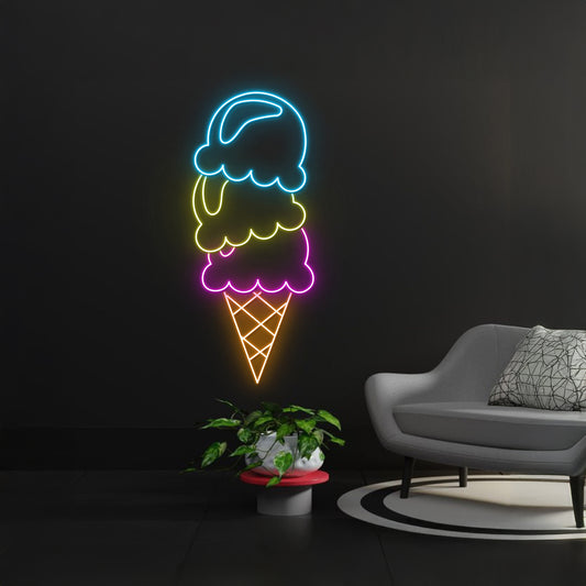 Ice Cream Cone Neon Sign