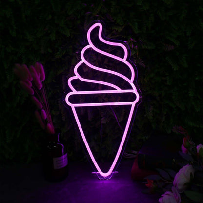 Ice Cream Cone Purple Led Neon Sign For Sweet And Fun Spaces | Shineneon