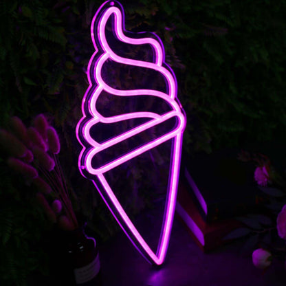 Ice Cream Cone Purple Led Neon Sign For Sweet And Fun Spaces | Shineneon