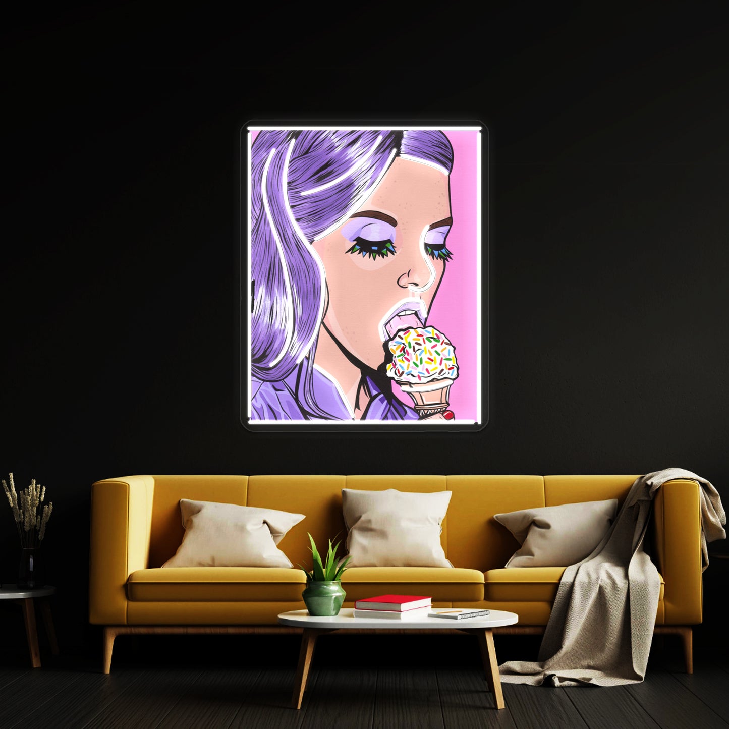 Ice Cream Girl Artwork Led Custom Signs