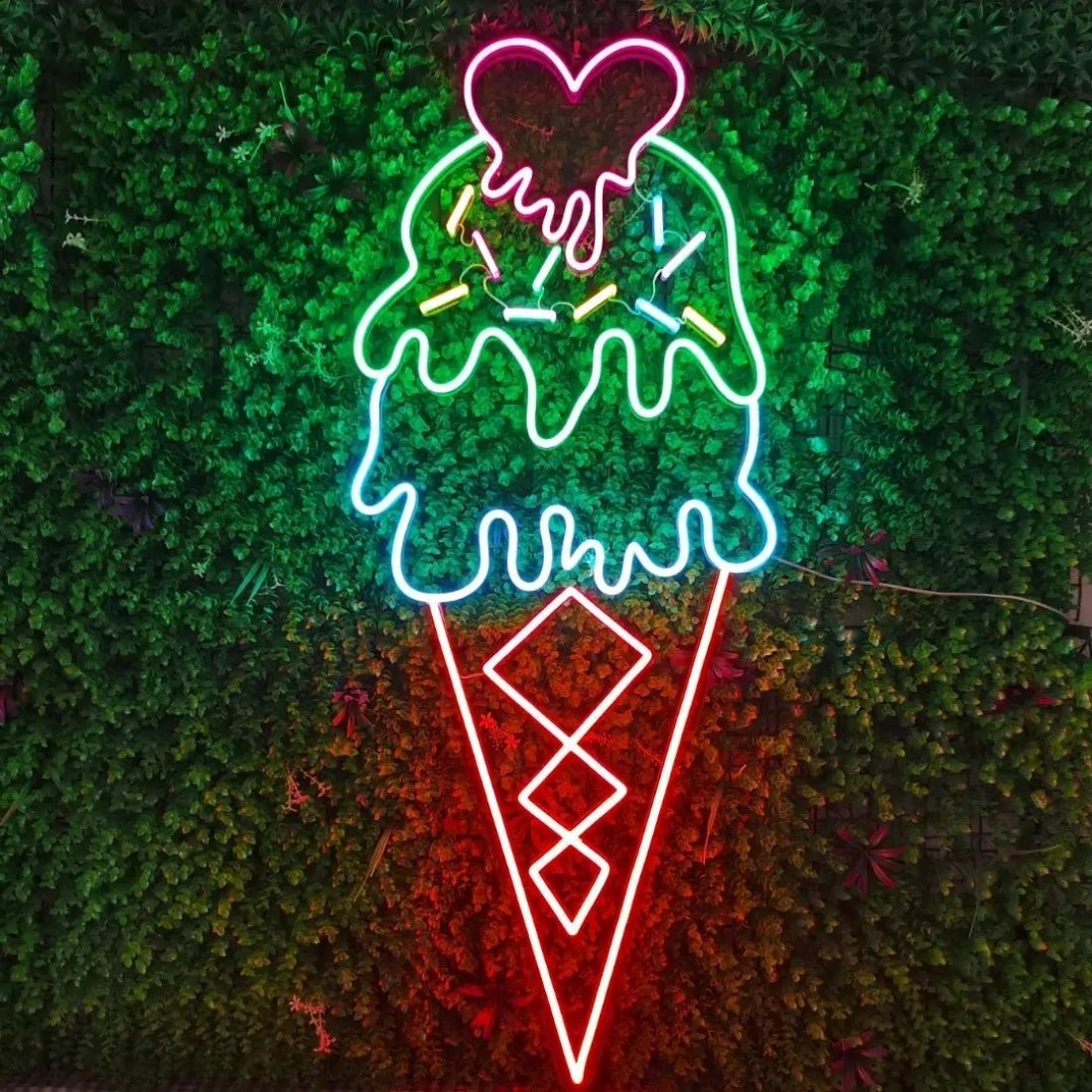 Ice Cream Heart Drip Led Sign Business Neon Sign - Shineneon