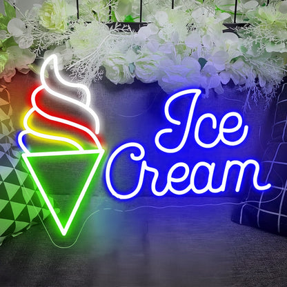 Ice Cream Heart Drip Neon Sign | Shineneon