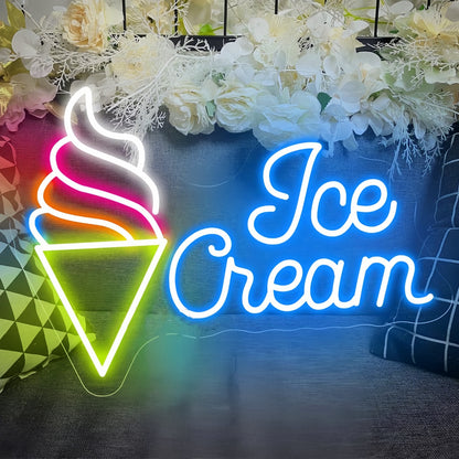 Ice Cream Heart Drip Neon Sign | Shineneon