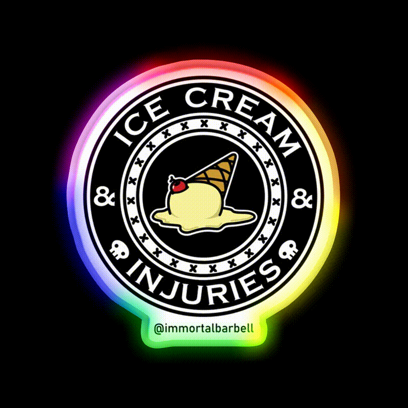 Ice Cream Injuries Gym Fitness Led Neon Sign Rgb Color - LED neon sign close-up detail