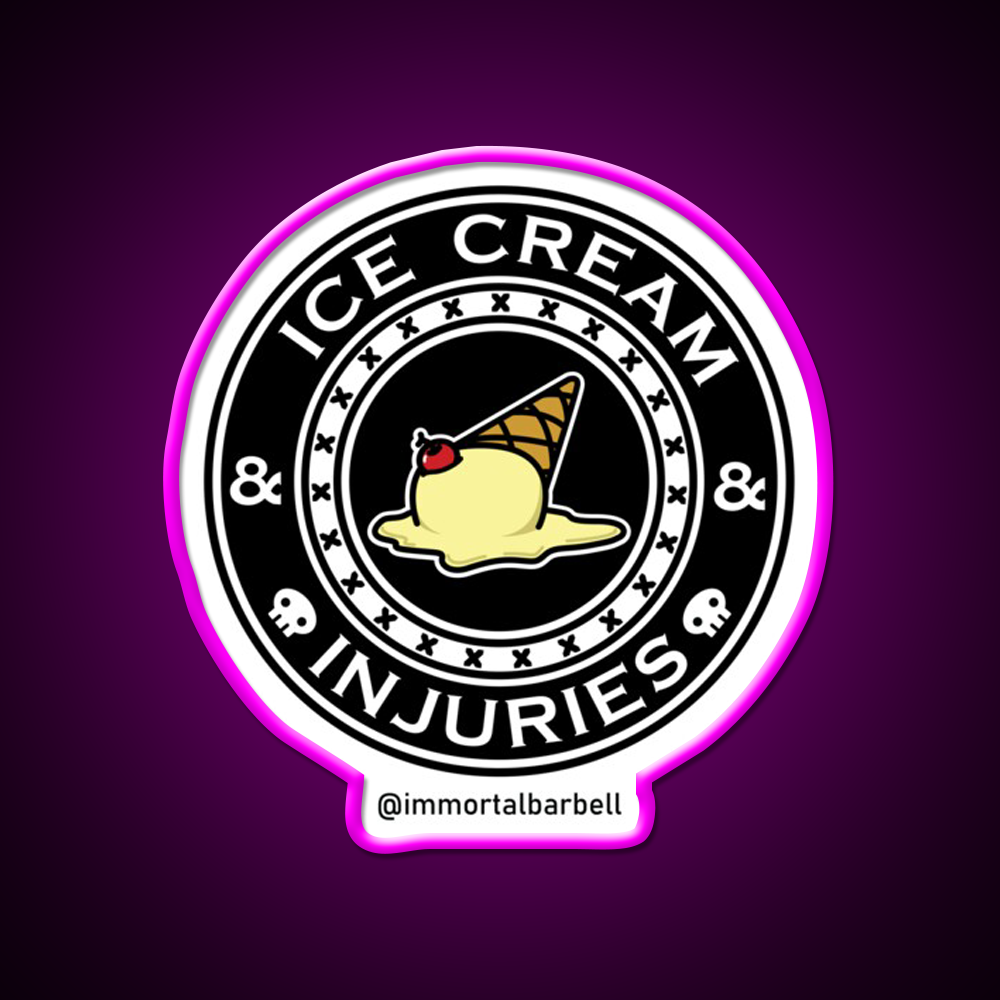 Ice Cream Injuries Gym Fitness Led Neon Sign Rgb Color - Neon sign mounted on wall in room