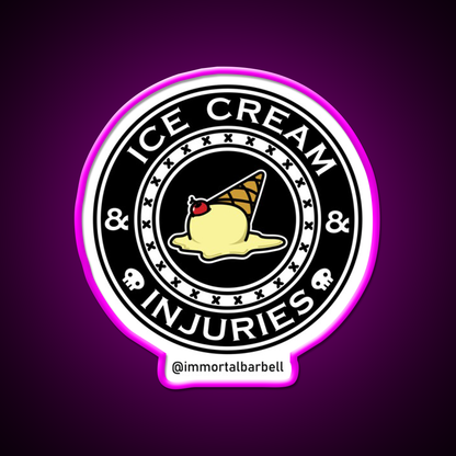 Ice Cream Injuries Gym Fitness Led Neon Sign Rgb Color - Neon sign mounted on wall in room