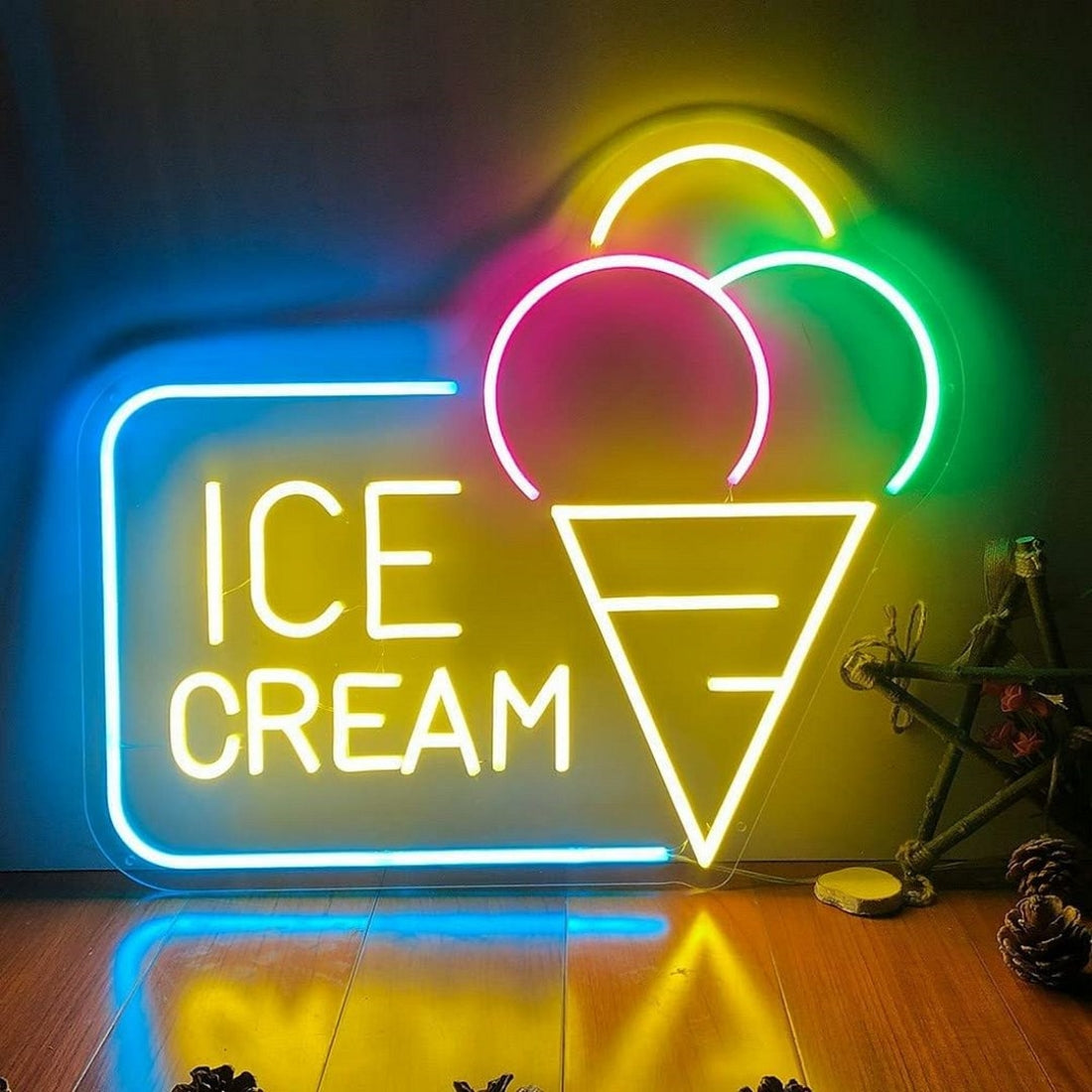 Ice Cream Led Sign Business Neon Sign Wall Decor