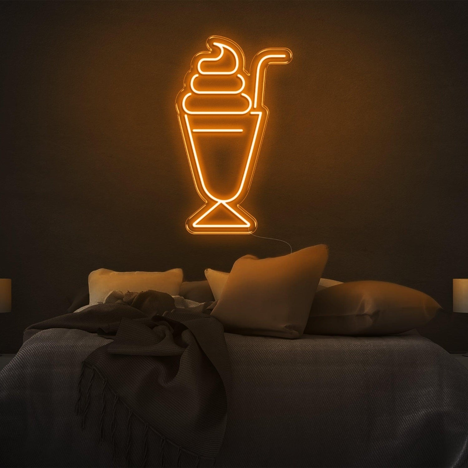 Ice Cream Milkshake Cyan Led Neon Sign For Bedroom Wall Decor | Shineneon