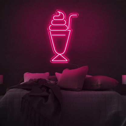 Ice Cream Milkshake Cyan Led Neon Sign For Bedroom Wall Decor | Shineneon