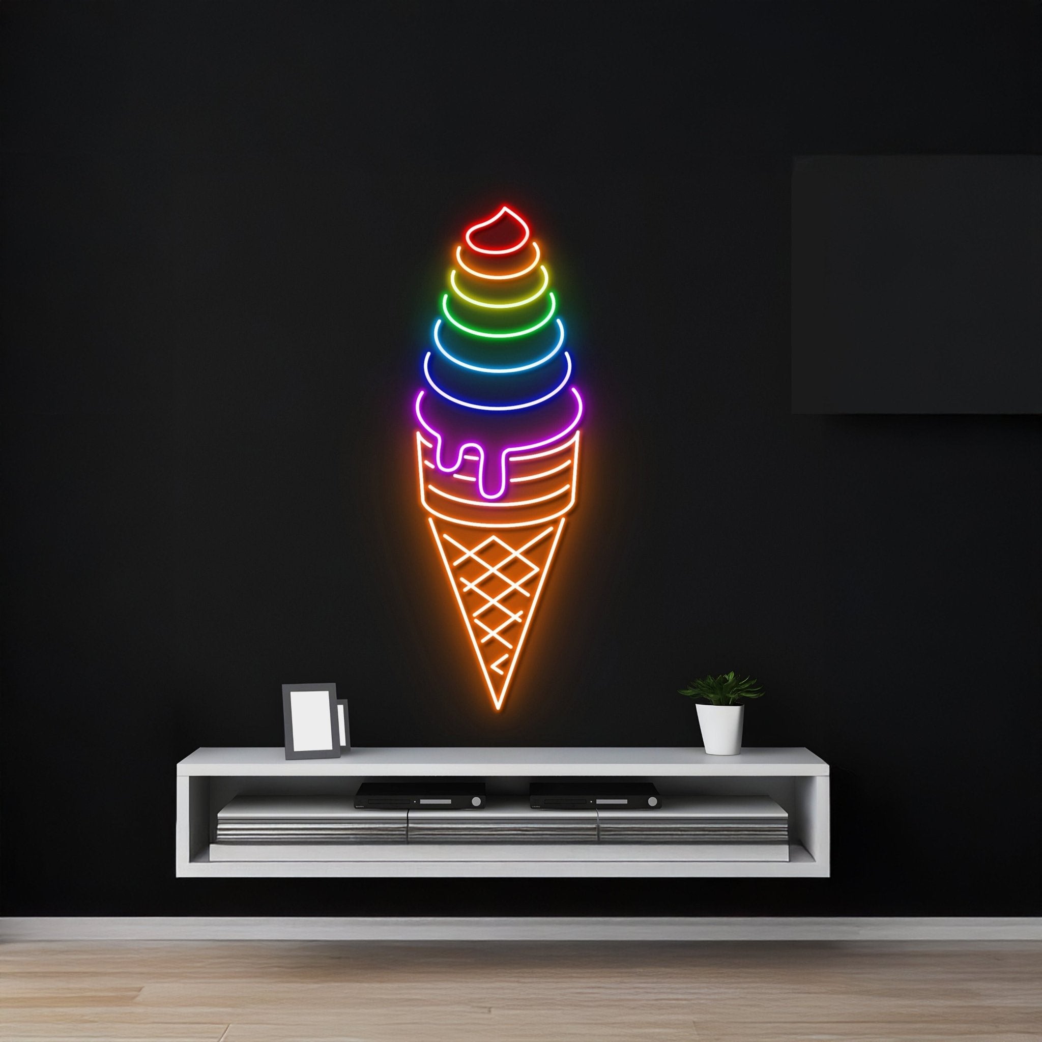 Ice Cream Neon Sign Colorful Ice Cream Shop Led Light - Shineneon