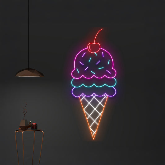 Ice Cream Neon Sign Room Wall Decor