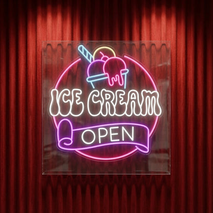 Ice Cream Open LED Neon Sign - 01 Original Product Image