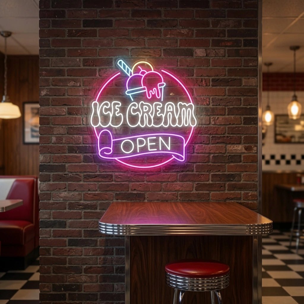 Ice Cream Open LED Neon Sign - Shineneon